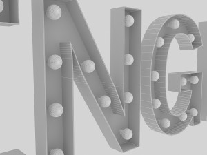 green gracor sign with bulb Modelo 3D