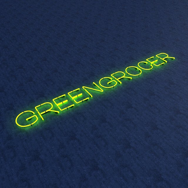 greengrocer neon sign 3D Модель .c4d .max .obj .3ds .fbx .stl .blend 