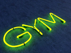 тренажерний зал неоновий знак 3D Модель