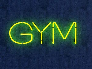 gym neon sign 3D Model