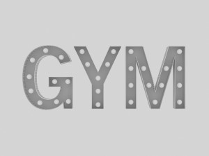 gym sign with bulb 3D Модель