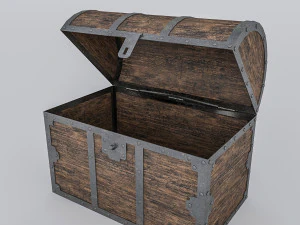 vecchia cassapanca in legno Modello 3D