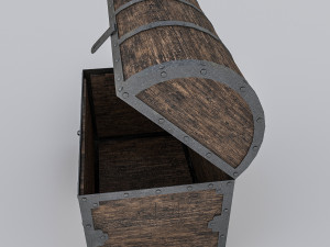 old wooden chest 3D Model