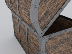 old wooden chest 3D Model
