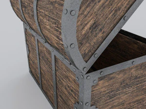 old wooden chest 3D Model