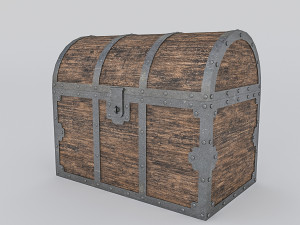 old wooden chest 3D Model