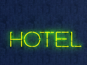 hotel neon sign 3D 모델