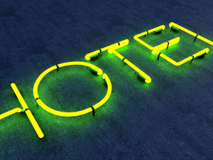 hotel neon sign 3D 모델