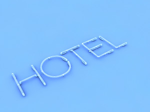 hotel neon sign 3D 모델