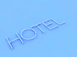 hotel neon sign 3D Model