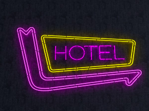 hotel neon sign Modelo 3D