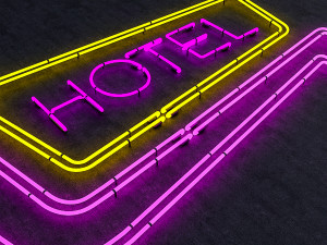 hotel neon sign 3D-Modell
