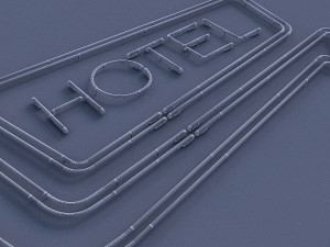 hotel neon sign 3D-Modell
