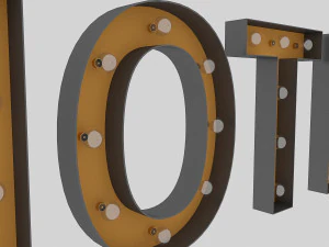 hotel sign with bulb 3D Model