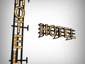 hotel bulb sign 3D Model