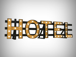 hotel bulb sign 3D Model