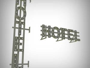 hotel bulb sign 3D Model