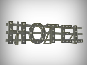 hotel bulb sign 3D Model