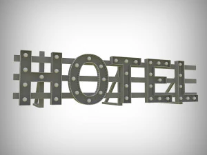 hotel bulb sign 3D Model