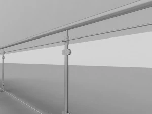 ijzeren glazen balustrade 3D Model