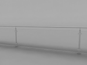 iron glass railing Model 3D