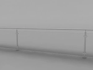 iron glass railing 3D Model