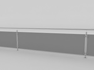 iron glass railing Model 3D