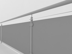 iron glass railing Model 3D