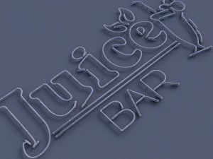 juice bar neon sign Modèle 3D