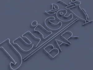 juice bar neon sign 3D Model
