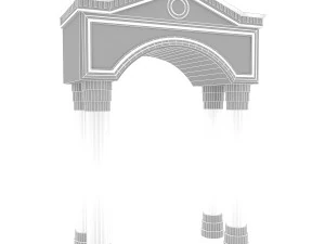 classic building entrance 3 3D Model