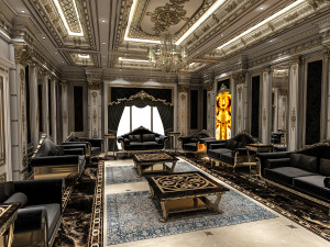 classical living room Modèle 3D