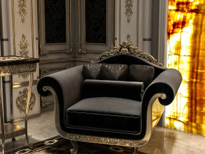 sala de estar cl&aacute;sica Modelo 3D