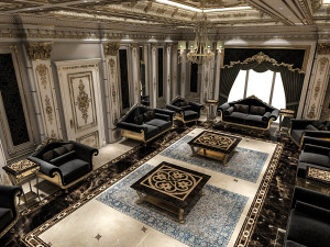classical living room Modèle 3D