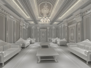 classical living room Modèle 3D