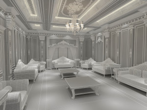 classical living room Modèle 3D