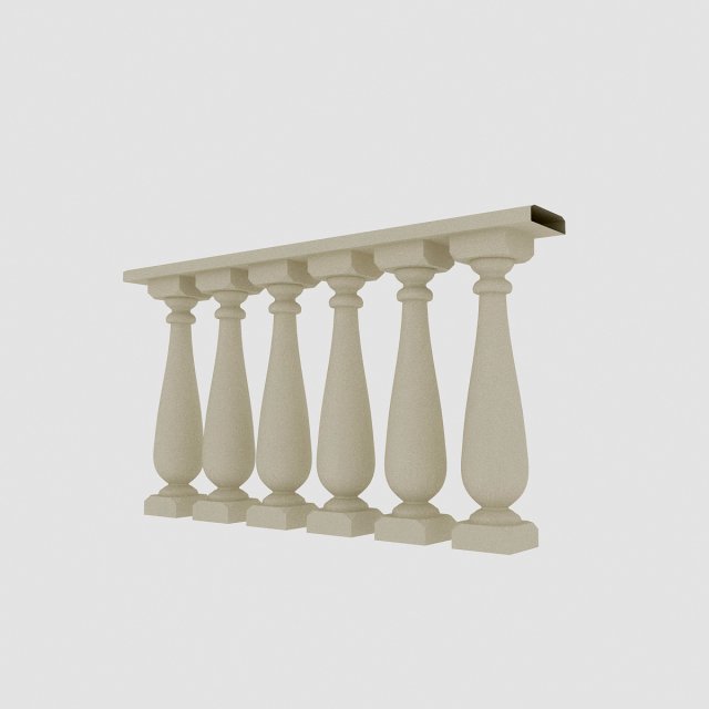 classical railing 3D Model .c4d .max .obj .3ds .fbx .stl .blend 