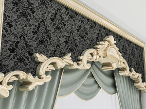 classic window and curtain 3D मॉडल