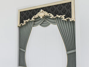 classic window and curtain 3D Model