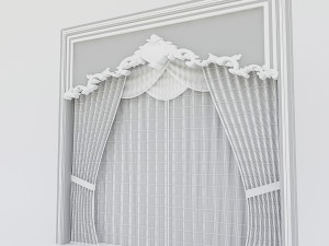 classic window and curtain 3D मॉडल