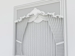 classic window and curtain 3D Model