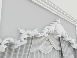 classic window and curtain 3D मॉडल