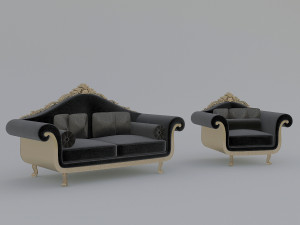 classic sofa set Modelo 3D