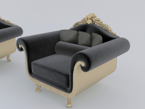 classic sofa set 3D Модель