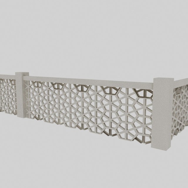 hexagon railing 3D Модель .c4d .max .obj .3ds .fbx .stl .blend 
