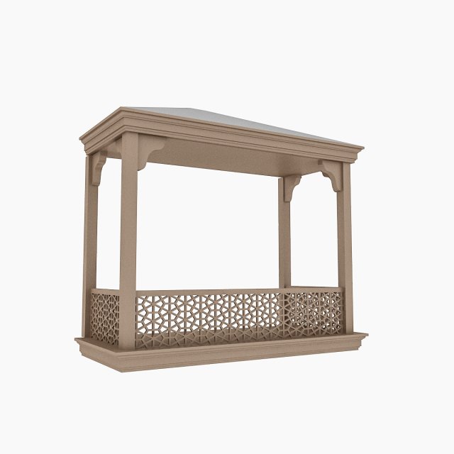 wooden balcony 3Dモデル .c4d .max .obj .3ds .fbx .stl .blend 