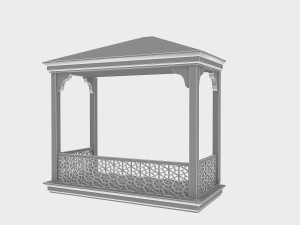 wooden balcony 3Dモデル