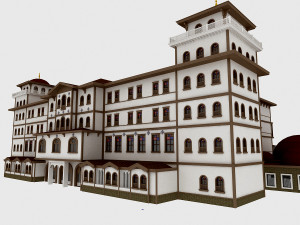classic wood hotel 3D Модель