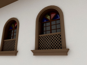classic wood hotel 3D 모델