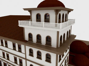 classic wood hotel 3D Model